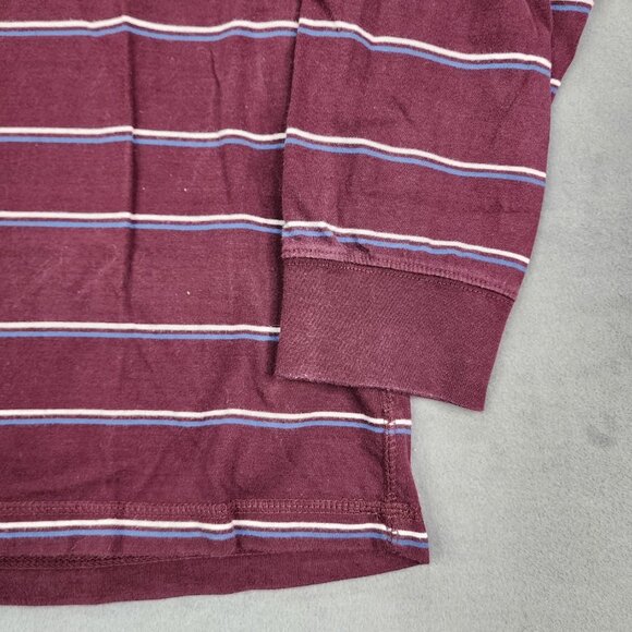 Chaps Long Sleeve Shirt Mens Size XL Burgundy Striped Preppy School Career Top - Picture 3 of 8